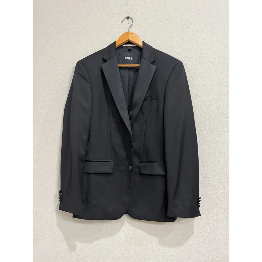 Boss By Hugo Boss Black Tuxedo Jacket 38R Super 120s Wool